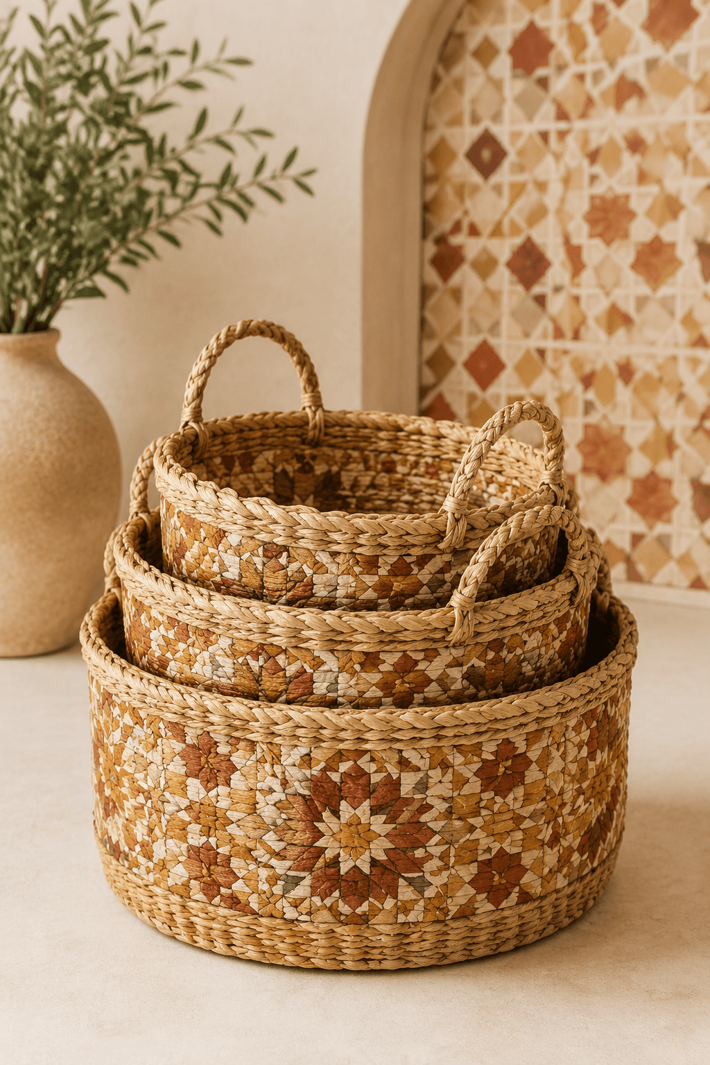 Wicker Basket Trio