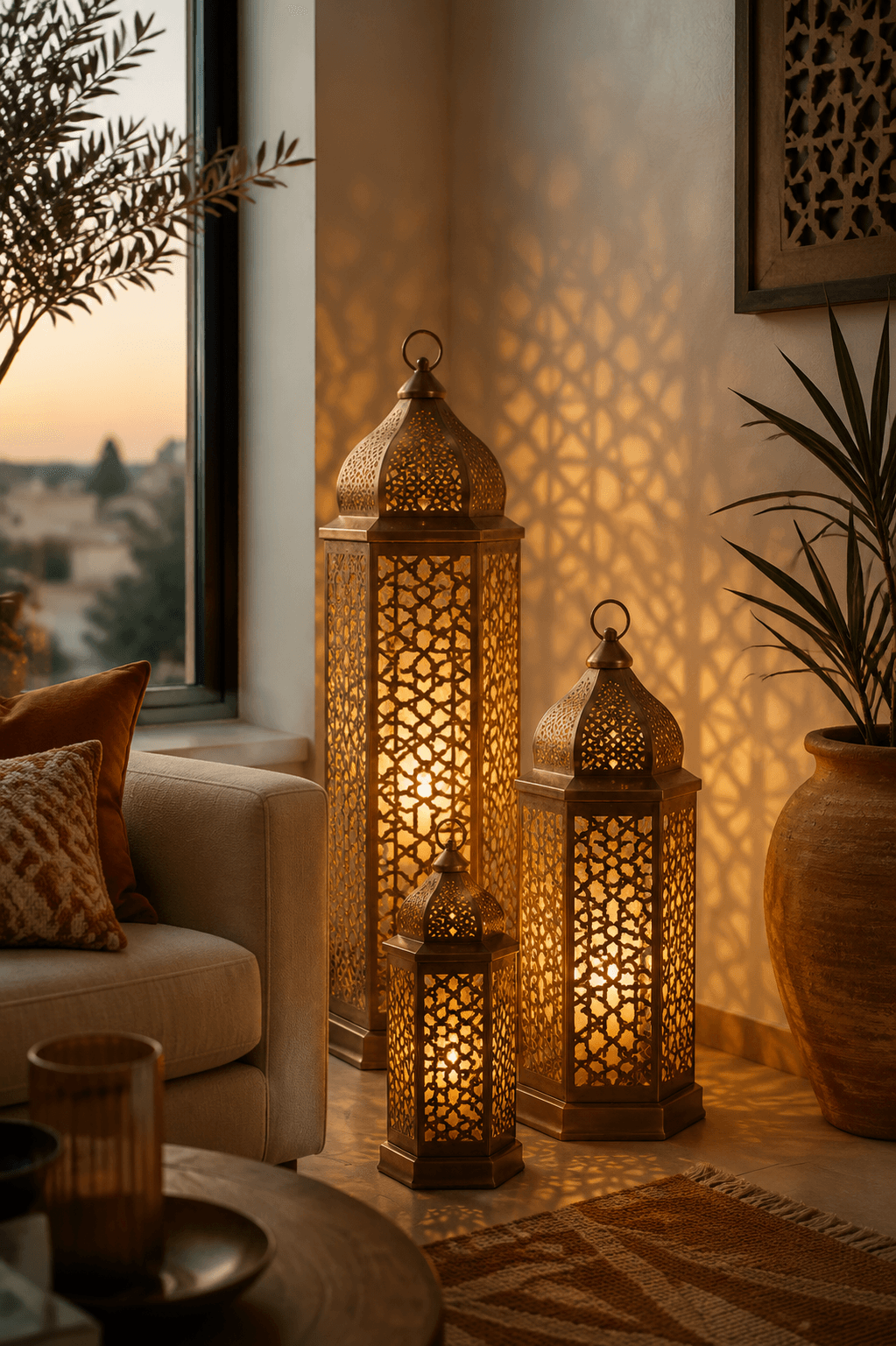 Moroccan Lantern Trio detail