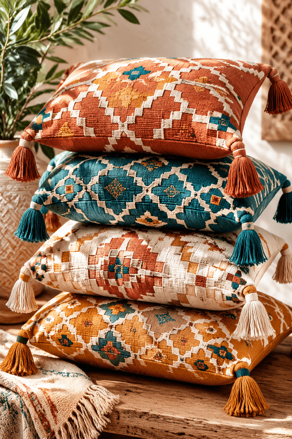 Bohemian Tassel Pillow Cover Set