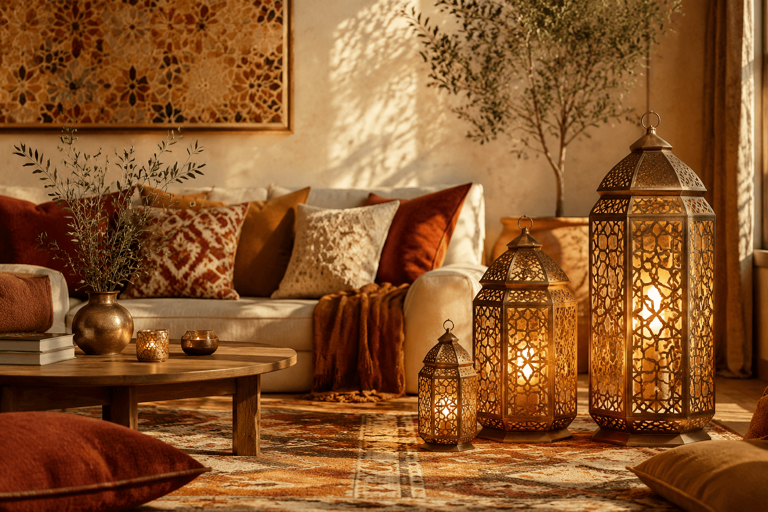 Courtyard Light: Styling a Living Room Around a Lantern Trio